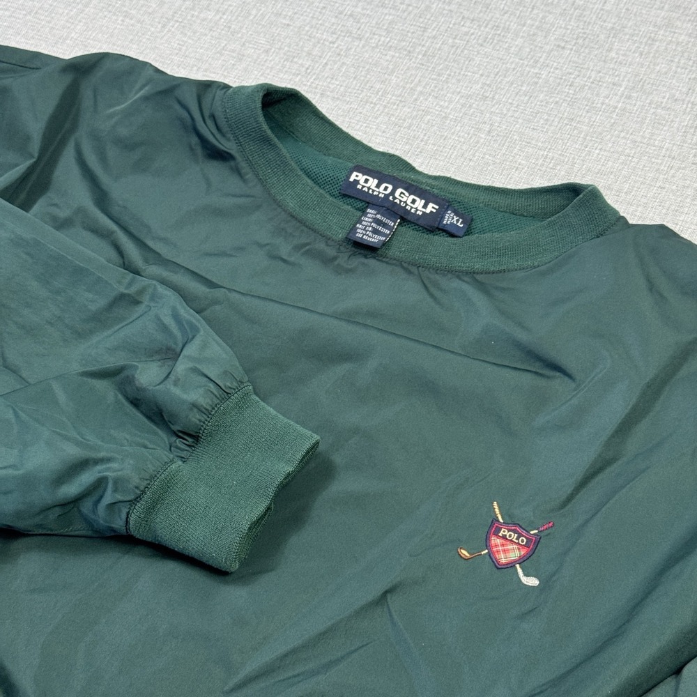 Polo Golf Ralph Lauren Jacket Mens XL Green Windbreaker Pullover Taffeta Lined‎